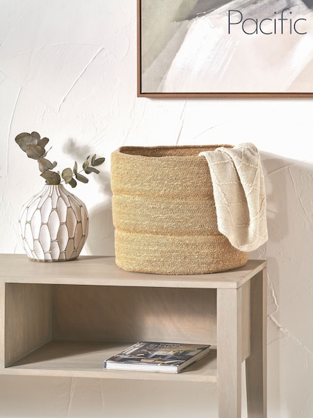 Pacific Lifestyle Natural Seagrass Ribbed Basket (F66775) | £40