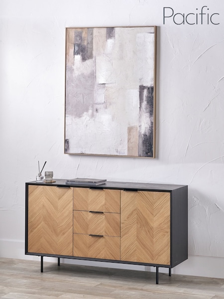 Pacific Lifestyle Greys Textured Abstract Canvas with Natural Frame (F66789) | £180