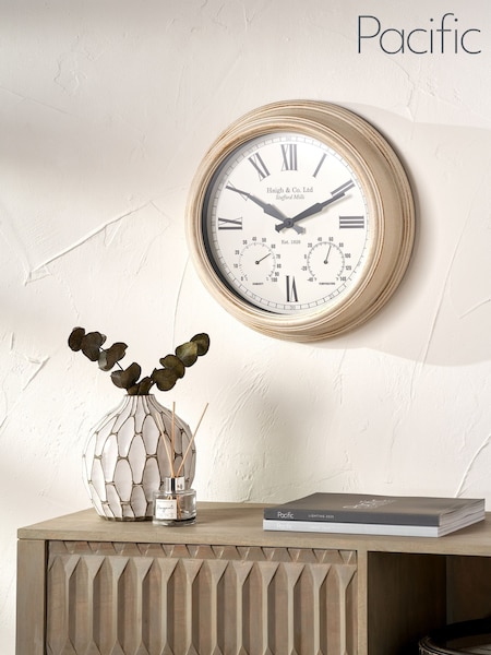 Pacific Lifestyle Antique Cream Indoor Outdoor Wall Clock (F66802) | £70