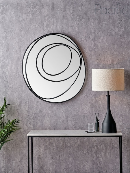 Pacific Lifestyle Black Metal Swirl Wall Mirror (F66821) | £150