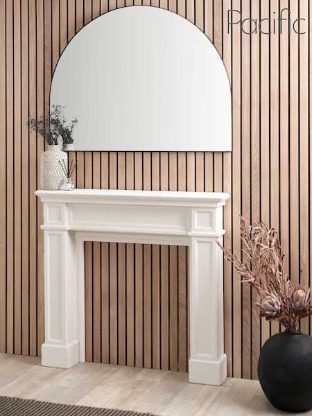 Pacific Lifestyle Black Metal Slim Frame Wide Arch Wall Mirror (F66831) | £299