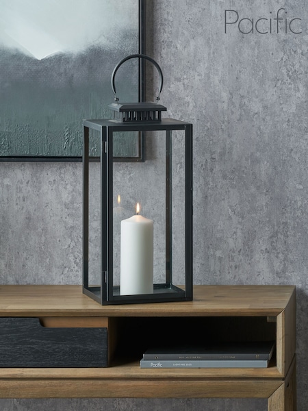 Pacific Lifestyle Black Glass Rectangular Large Lantern (F66832) | £50