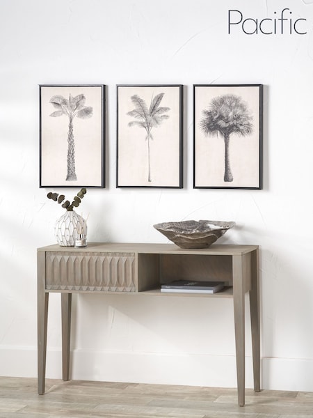 Pacific Lifestyle Natural Palm Tree Print Canvases with Black Frame (F66845) | £100