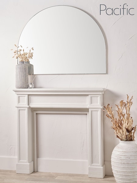 Pacific Lifestyle Silver Metal Slim Frame Wide Arch Wall Mirror (F66851) | £299