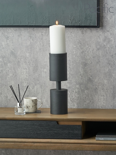 Pacific Lifestyle Black Metal Pillar Candle Large (F66854) | £60