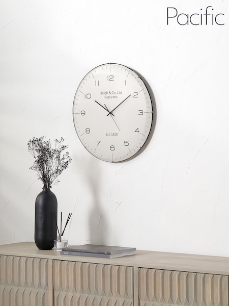 Pacific Lifestyle Cream Dome Glass Wall Clock (F66856) | £50