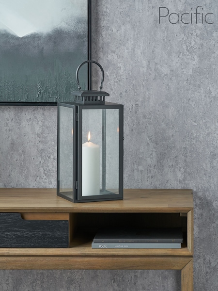 Pacific Lifestyle Black Glass Rectangular Medium Lantern (F66862) | £40