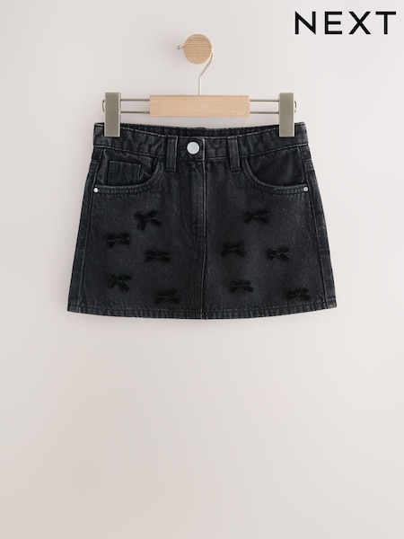 Charcoal Grey Denim Bow Embellished Skirt (3-16yrs) (F66902) | £16 - £21