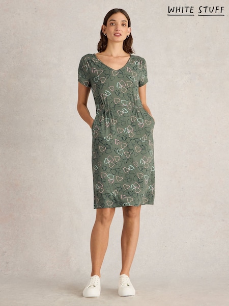 White Stuff Green Tallie Jersey Dress (F66937) | £49
