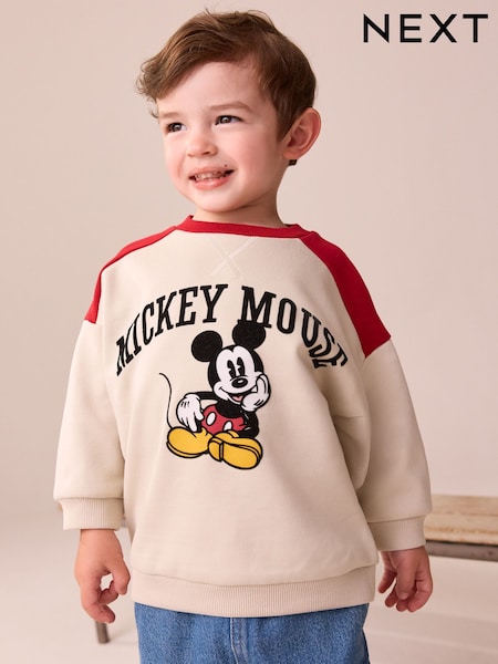 Cream/Red Mickey Mouse Crew Sweatshirt (3mths-8yrs) (F66948) | £15 - £17