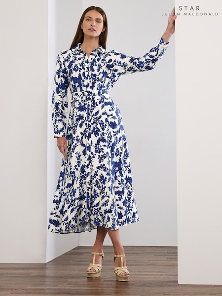 Star by Julien MacDonald Blue Button Through Printed Dress (F67042) | £75