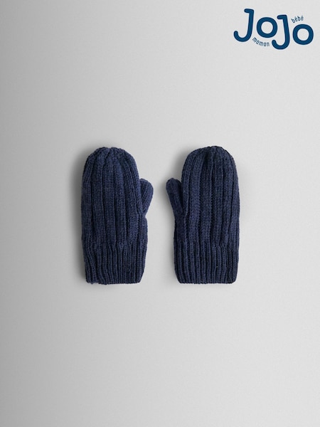 JoJo Maman Bébé Navy Knitted Mittens (F67051) | £15.50