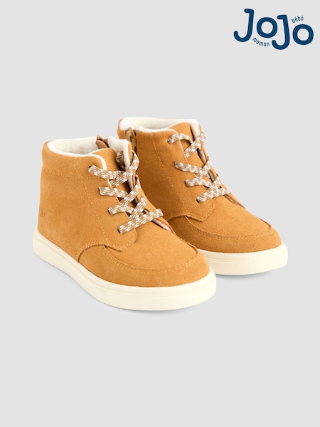 JoJo Maman Bébé Light Brown Leather Trainers (F67060) | £37.50 - £43.50