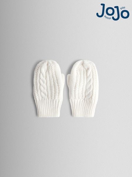 JoJo Maman Bébé Cream White Mittens (F67061) | £15.50