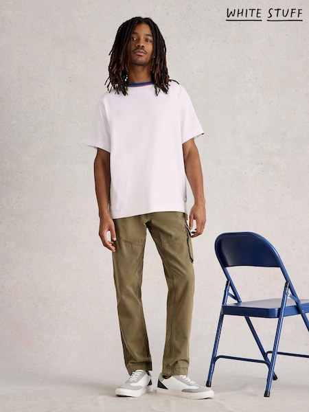 White Stuff White 100% Cotton Ringer T-Shirt (F67104) | £30