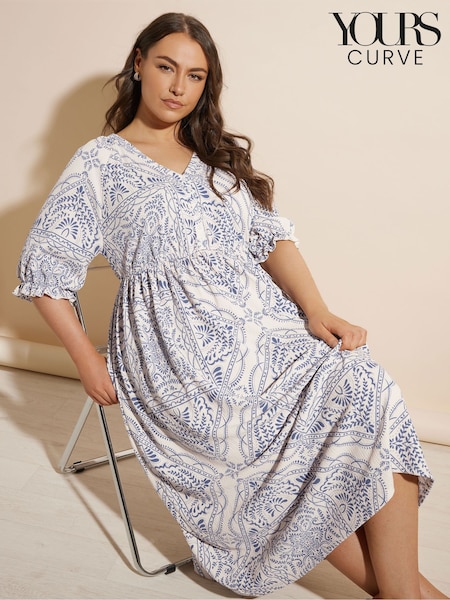 Yours Curve Natural Raglan Prairie Dress (F67247) | £37