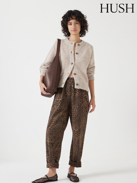 Hush Animal Print Jack Barrel Leg Pull On Trousers (F67287) | £95