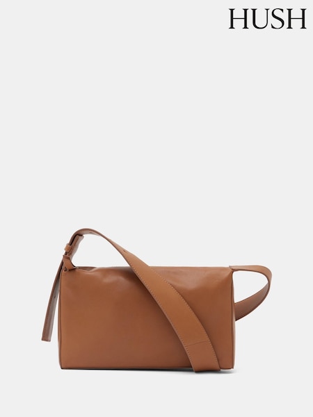 Hush Brown 100% Cotton Cleo Minimal Leather Cross-Body Bag (F67306) | £140