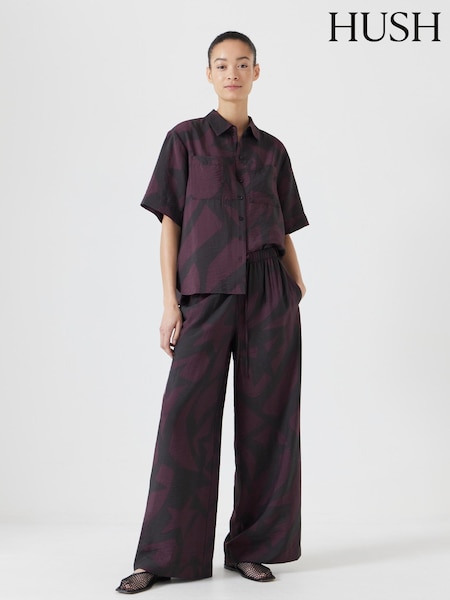 Hush Purple Petunia Printed Trousers (F67307) | £90