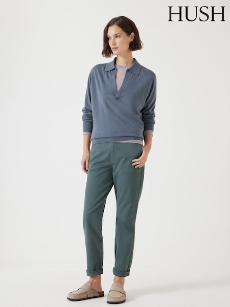 Hush Green 100% Cotton Tanya Tapered Chinos (F67328) | £85