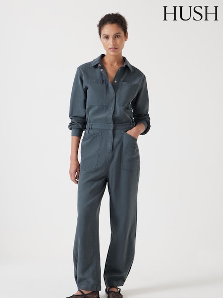 Hush Grey Aviator Jumpsuit (F67338) | £150