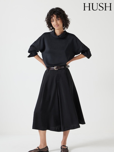 Hush Black Kiri Wide Culottes (F67344) | £90