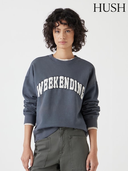 Hush Grey 100% Cotton Weekending Graphic Sweatshirt (F67363) | £70