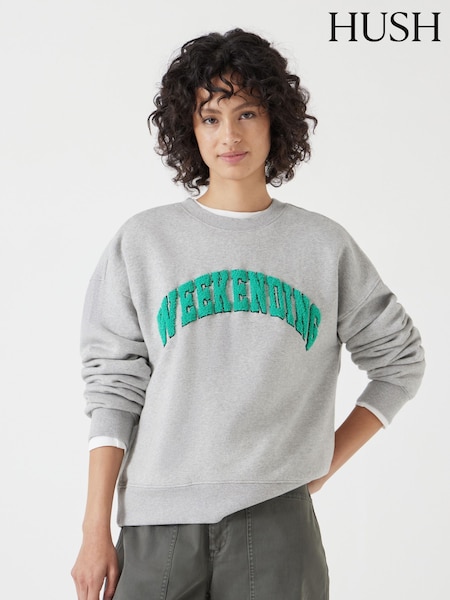 Hush Light Grey 100% Cotton Weekending Graphic Sweatshirt (F67384) | £70