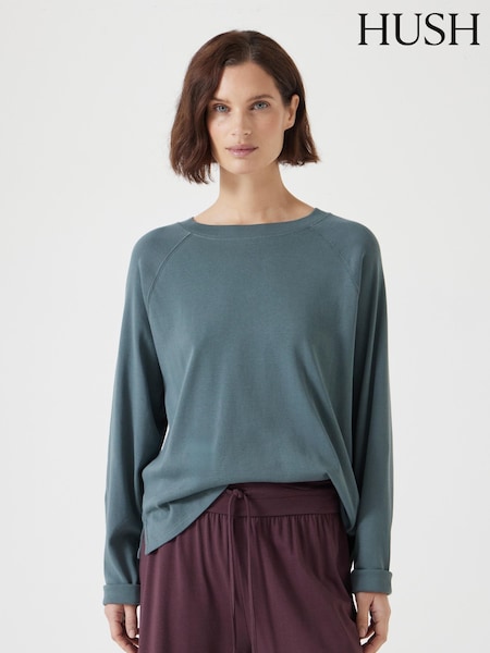 Hush Green Ground Matilda 100% Cotton Raglan Top (F67386) | £40