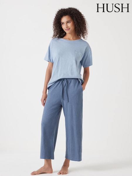 Hush Blue Mila 100% Cotton Culottes Pyjamas (F67387) | £60