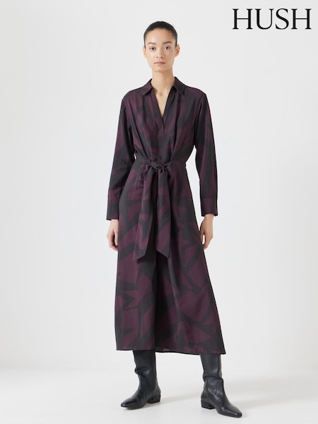 Hush Purple Maya Front Tie Maxi Dress (F67397) | £120