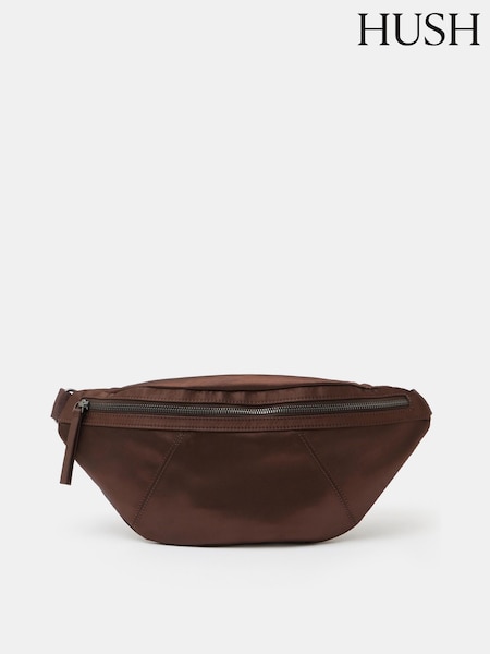 Hush Brown Leopard Print Satin Cross-Body Bag (F67400) | £60
