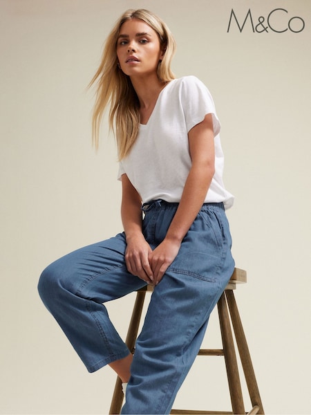 M&Co Blue Petite Dark Wash Joggers (F67413) | £33