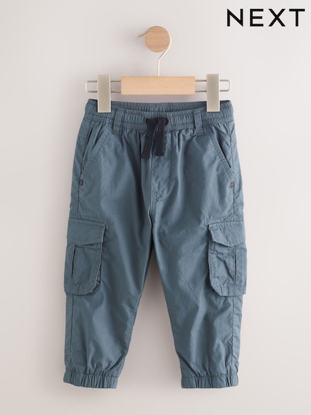 Grey Blue Lined Cargo Trousers (3mths-7yrs) (F67444) | £14 - £16