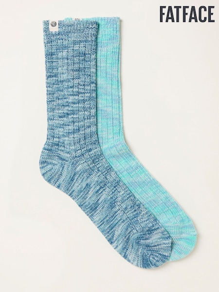 FatFace Blue 2 Pairs of Boot Socks (F67479) | £14