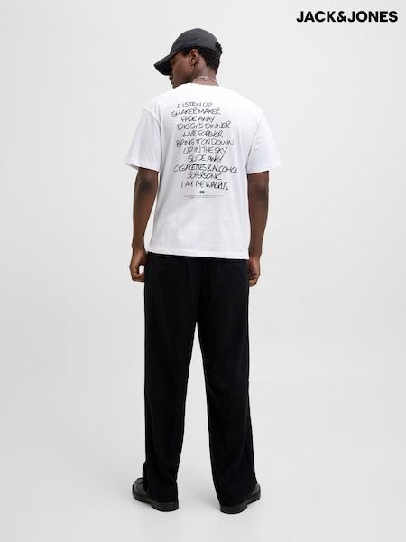JACK & JONES White Oasis Back Print T-Shirts (F67585) | £20