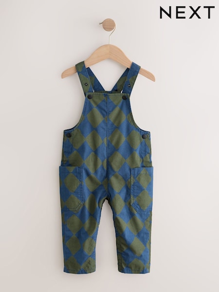 Green/Blue Harlequin Dungarees (3mths-7yrs) (F67600) | £16 - £20