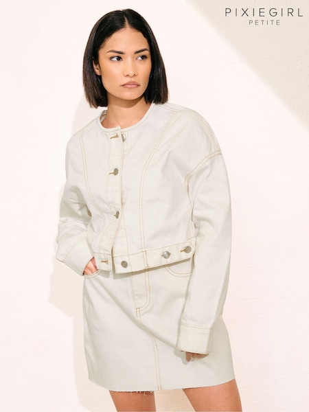 PixieGirl Petite Natural Denim 100% Cotton Skirt (F67658) | £29