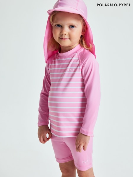 Polarn O Pyret Pink Striped Sunsafe UV Rash Vest (F67670) | £28