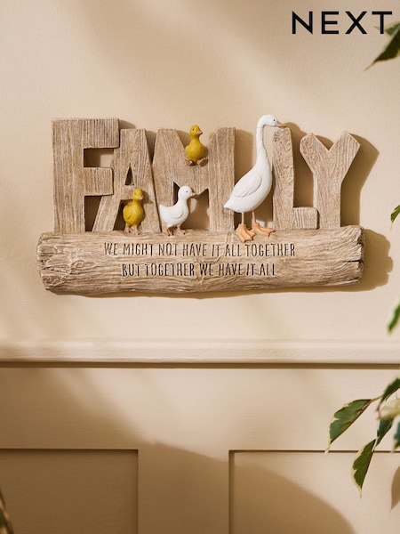 Neutral Ducks Family Slogan Wall Art (F67746) | £28