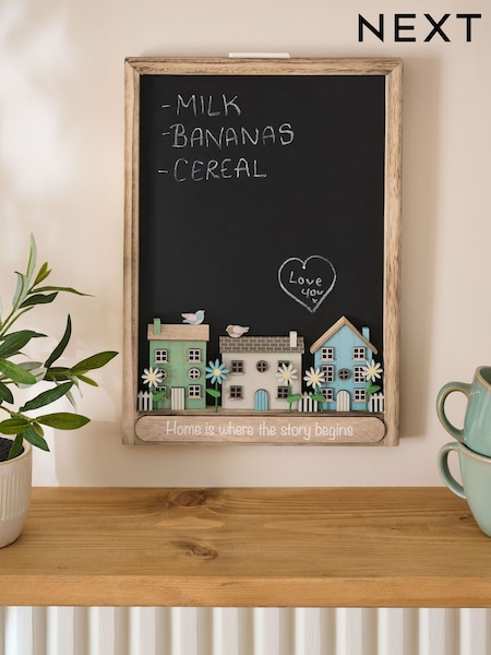 Neutral Floral Print Family Slogan Chalkboard Wall Plaque (F67747) | £25
