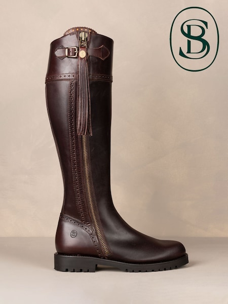 The Spanish Boot Company Brown Tall Tread Sole Spanish Riding Boots (F67857) | £325