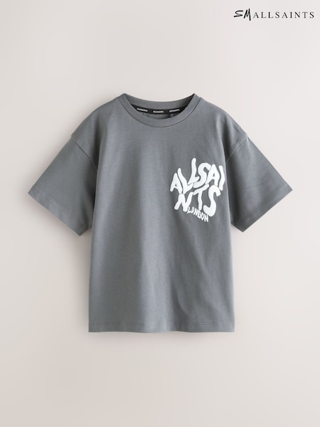 smALLSAINTS Charcoal Grey Oversized Orlando Logo Crew T-Shirt (F67879) | £22 - £26