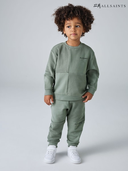 smALLSAINTS Dusky Green/Textured Underground Oversized Younger Boys Sweatshirt and Joggers Set (F67911) | £40 - £42