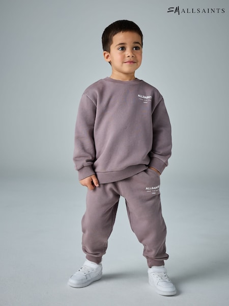 smALLSAINTS Washed Purple Underground Oversized Younger Boys Sweatshirt and Joggers Set (F67912) | £38 - £40