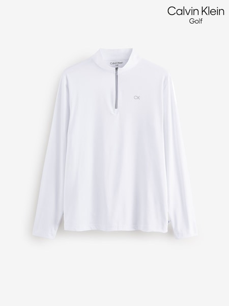 Calvin Klein Golf Newport Half Zip White Top (F68053) | £35