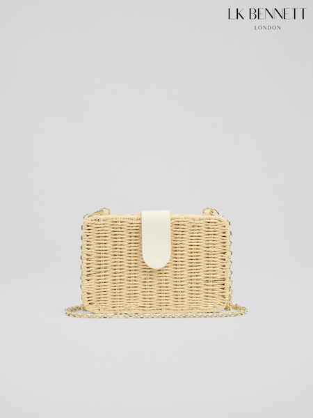 LK Bennett Natural Lorente Paper Rectangle Box Paper Cross-Body Bag (F68244) | £99
