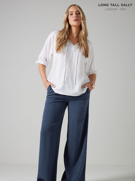 Long Tall Sally Blue Blend Wide Leg Trousers (F68293) | £39