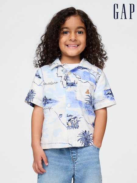 Gap Blue Linen-Cotton Cabana Shirt (6mths-5yrs) (F68317) | £20