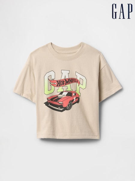 Gap Beige Oversized Hot Wheels Graphic T-Shirt (6mths-5yrs) (F68318) | £14